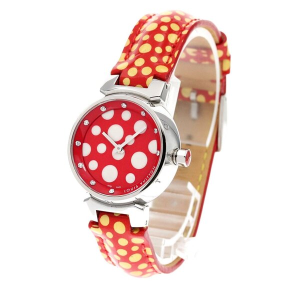 LOUIS VUITTON Tambour Yayoi Kusama model Q12M7 10P diamond Ladies Watch_848654 - Picture 2 of 6